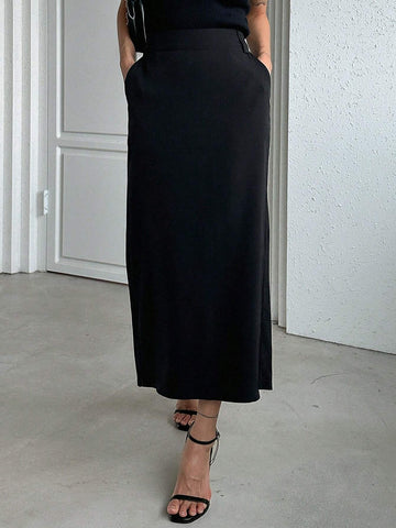 Dazy Designer High Waist Split Hem Skirt