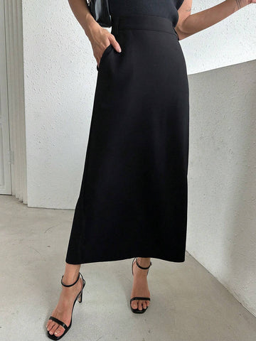 Dazy Designer High Waist Split Hem Skirt