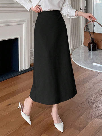 Dazy Designer Ladies' Fashionable Elegant Solid Color Versatile Skirt