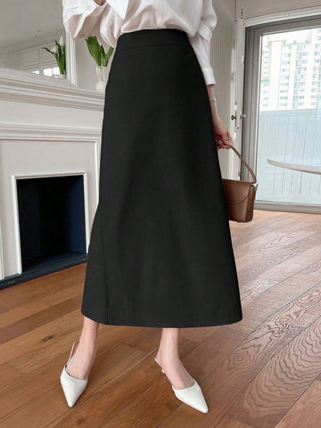 Dazy Designer Ladies' Fashionable Elegant Solid Color Versatile Skirt