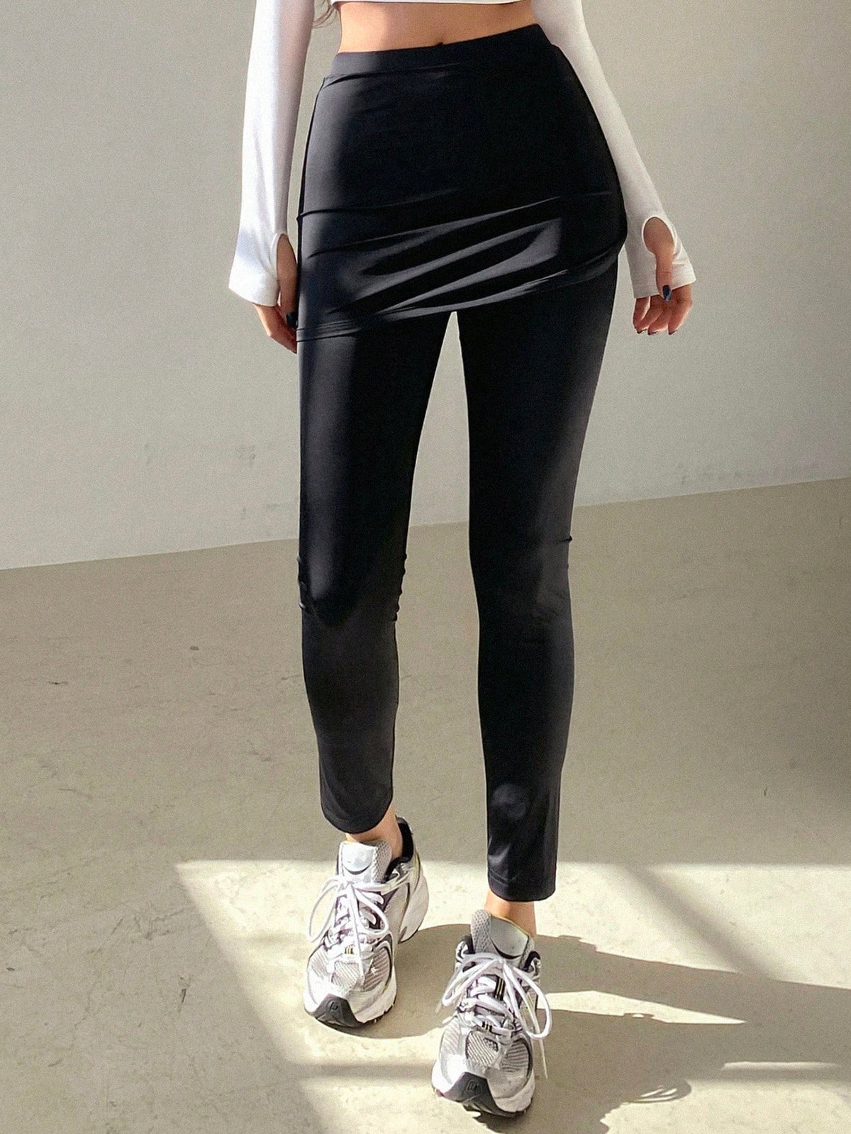 Dazy Designer Mock Two-Piece Leggings
