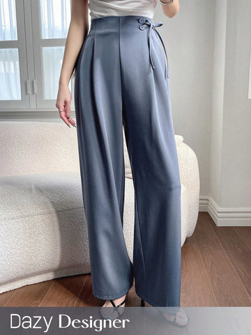 Dazy Designer Women Blue Pants With Waist Tie Design And A Sense Of Style