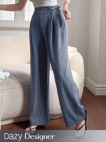 Dazy Designer Women Blue Pants With Waist Tie Design And A Sense Of Style