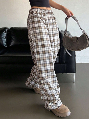 Dazy Designer Women Plaid Designed Long Pants