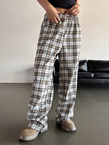Dazy Designer Women Plaid Designed Long Pants
