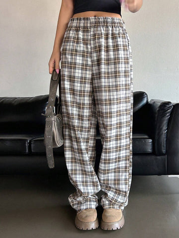 Dazy Designer Women Plaid Designed Long Pants