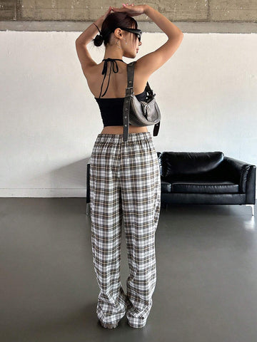 Dazy Designer Women Plaid Designed Long Pants