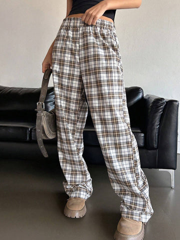 Dazy Designer Women Plaid Designed Long Pants