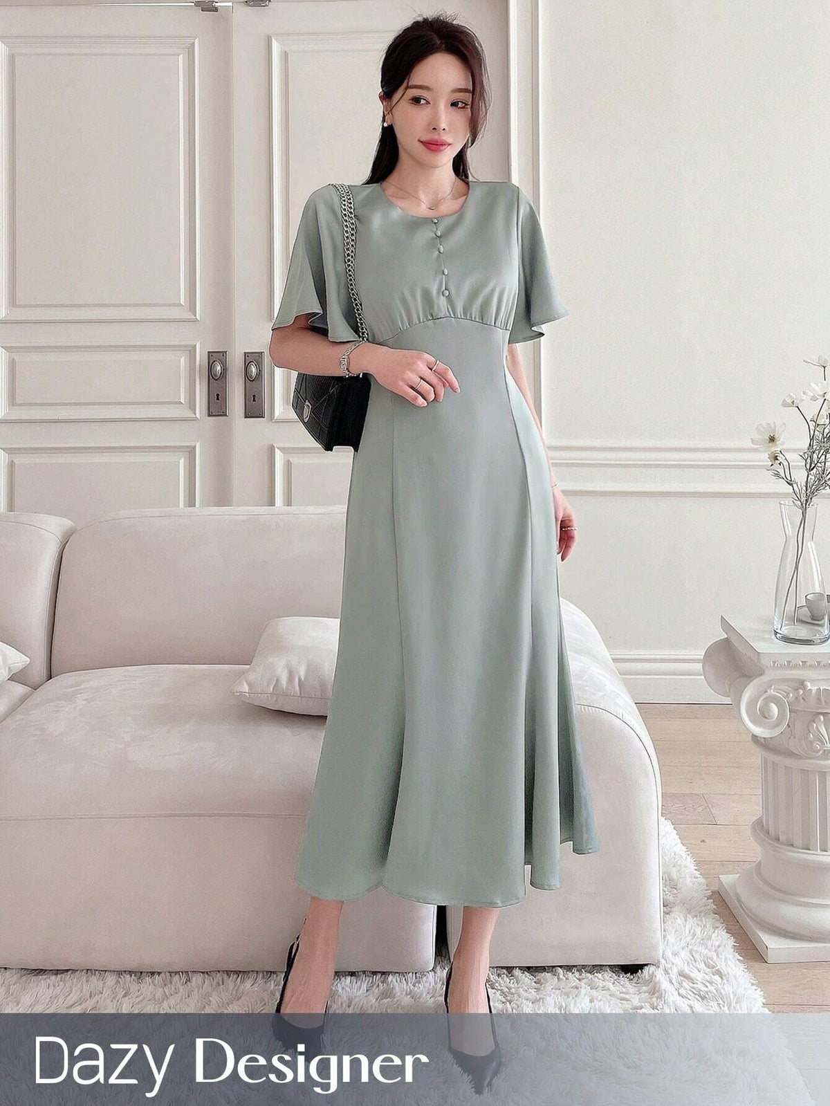 Dazy Designer Women Short Sleeve Design Dress