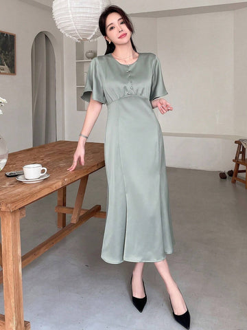 Dazy Designer Women Short Sleeve Design Dress