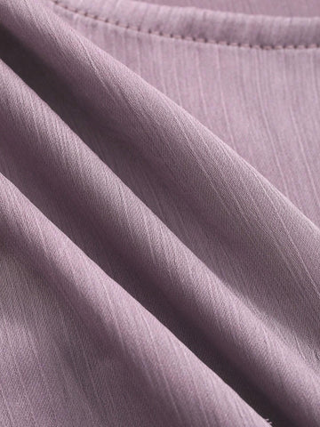 Designer Women V-Neckline Shirt With Drawstring Waist And Bell Sleeves, Solid Color With Design Sense