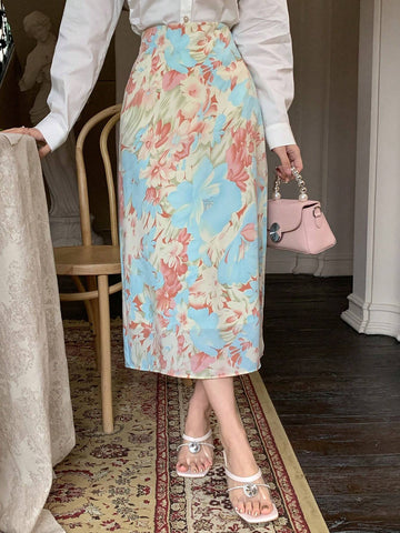 Dazy Designer Women's Printed Design Midi Skirt