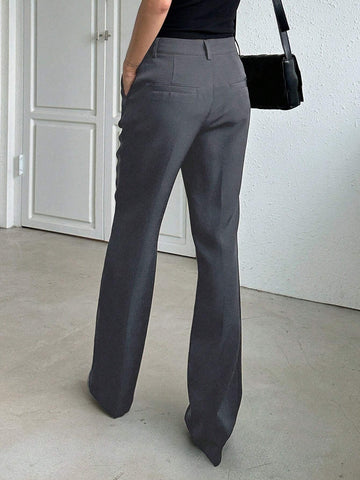 Dazy Designer Women's Straight Trousers With Pockets