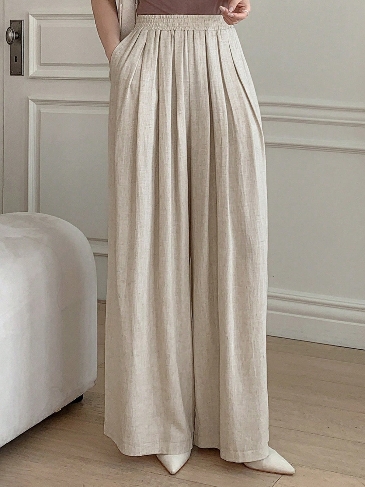 Dazy Star Solid Wide Leg Pants