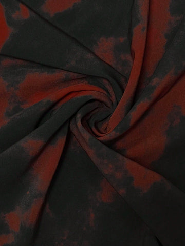 Digital Printed Loose Casual Elegant Comfortable Long Sleeve Shirt For Women, Pleated Collar, Button Up