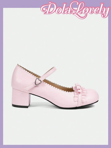 Dola Lovely Bow Tie French Mary Jane Elegant High Heels, Ladylike Style