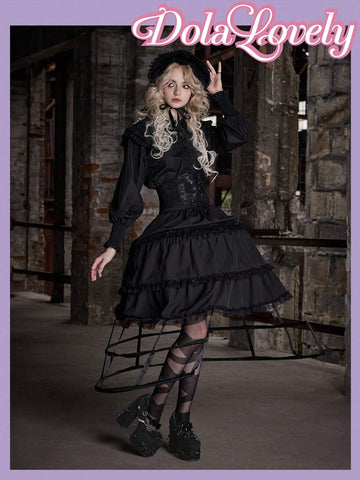 Fashionable & Comfortable Black Suede High Heels With Decorative Bow & Pendant,