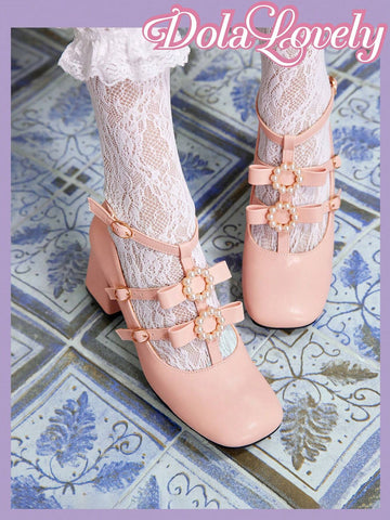 Pearl Embellished Bow Knot Women's High Heel Pumps