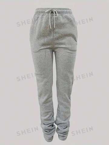 Drawstring Waist Slant Pocket Sweatpants
