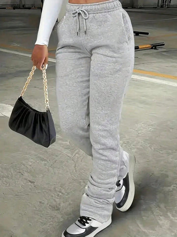 Drawstring Waist Slant Pocket Sweatpants