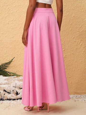 EKeyes High Waist A-Line Maxi Skirt