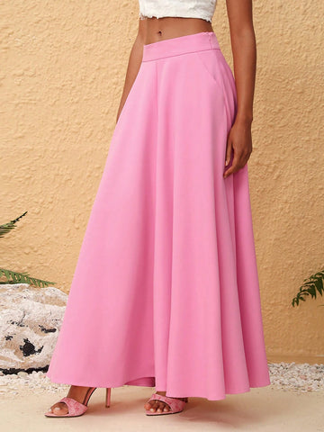 EKeyes High Waist A-Line Maxi Skirt