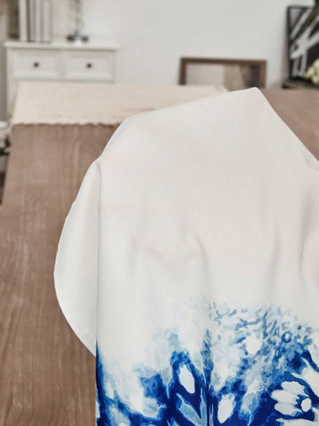 EMERY ROSE Abstract Printed V-Neck Women's Casual Summer Top With Splice