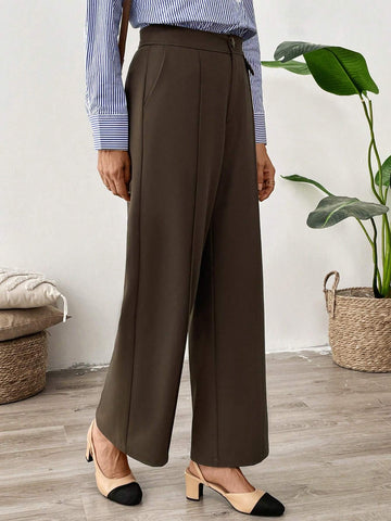 EMERY ROSE Brown Professional Clothes Teacher's Trousers Women Clothes Women's Trousers