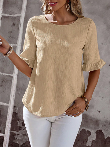 EMERY ROSE Casual Minimalist Loose Short Sleeve Women's Shirt Suitable For Summer Women's Shirt