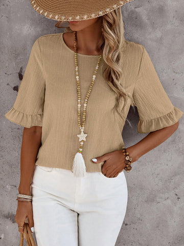 EMERY ROSE Casual Minimalist Loose Short Sleeve Women's Shirt Suitable For Summer Women's Shirt