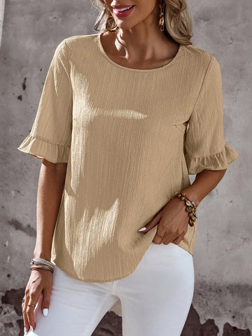 EMERY ROSE Casual Minimalist Loose Short Sleeve Women's Shirt Suitable For Summer Women's Shirt
