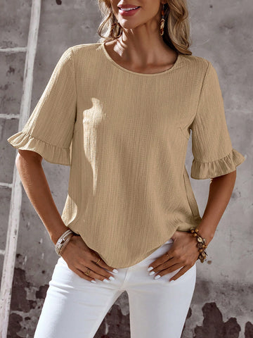 EMERY ROSE Casual Minimalist Loose Short Sleeve Women's Shirt Suitable For Summer Women's Shirt