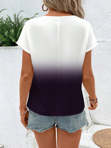 EMERY ROSE Casual Minimalist Women's Round Neck Shirt, Suitable For Summer