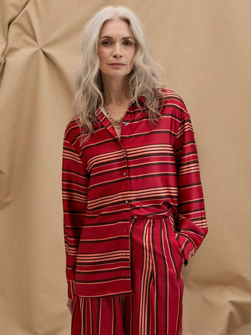 EMERY ROSE Casual Women's Striped Color Block Long Sleeve Shirt