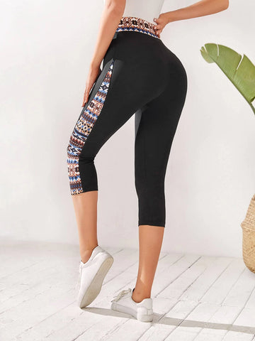 EMERY ROSE Contrast Geo Print Leggings