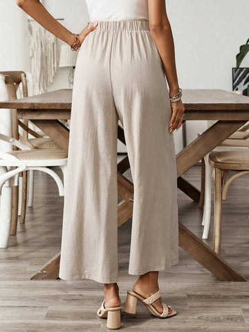 EMERY ROSE Dandelion Print Women's Casual Pocketed Summer Long Pants