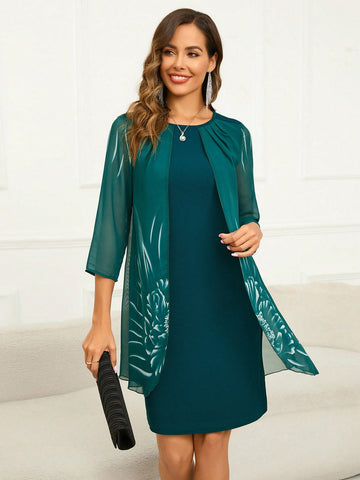 EMERY ROSE Floral Print Cape Dress For Women