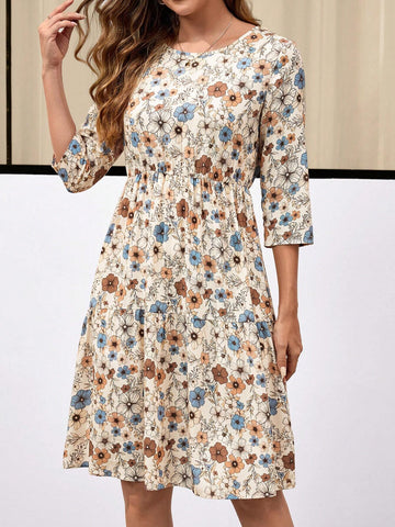 EMERY ROSE Floral Print Fall Women Clothes Dress Women's Short Dress