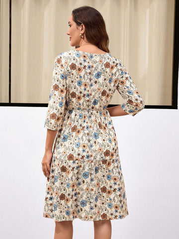 EMERY ROSE Floral Print Fall Women Clothes Dress Women's Short Dress