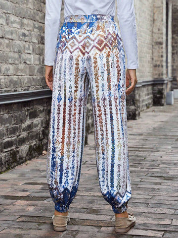 EMERY ROSE Graphic Print Drawstring Waist Slant Pocket Sweatpants