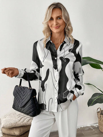 EMERY ROSE Long Sleeve Graphic Shirt Professional Clothes