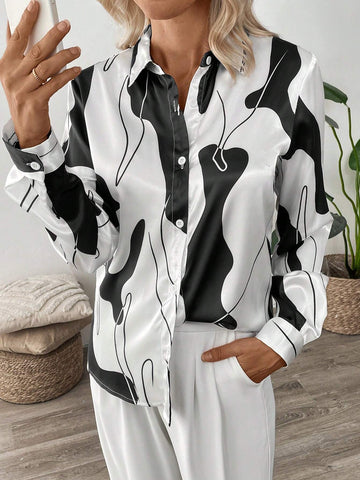 EMERY ROSE Long Sleeve Graphic Shirt Professional Clothes