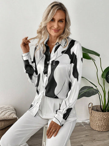 EMERY ROSE Long Sleeve Graphic Shirt Professional Clothes