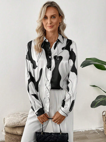 EMERY ROSE Long Sleeve Graphic Shirt Professional Clothes