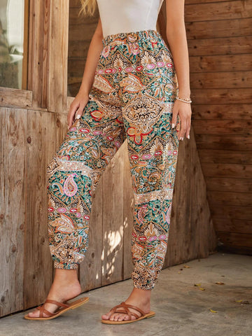 EMERY ROSE Paisley Print Tapered Pants