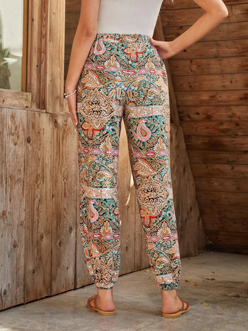 EMERY ROSE Paisley Print Tapered Pants
