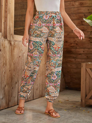 EMERY ROSE Paisley Print Tapered Pants