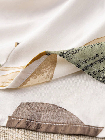 EMERY ROSE Rural Countryside Island Vacation Printed Flared Skirt With Plant And Flower Patterns For Women