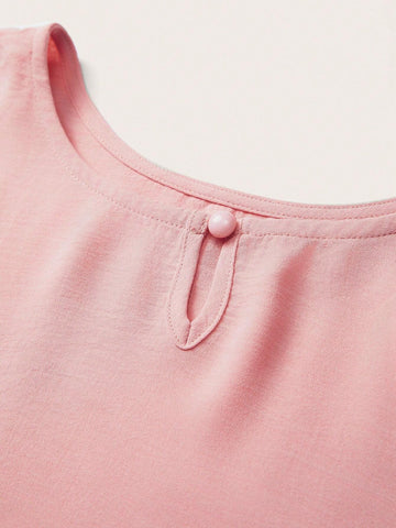 EMERY ROSE Solid Color Sleeveless Ruffle Trimmed Women's Casual Daily Summer Top Blouse