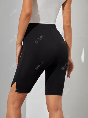 EMERY ROSE Split Hem Slant Pocket Shorts